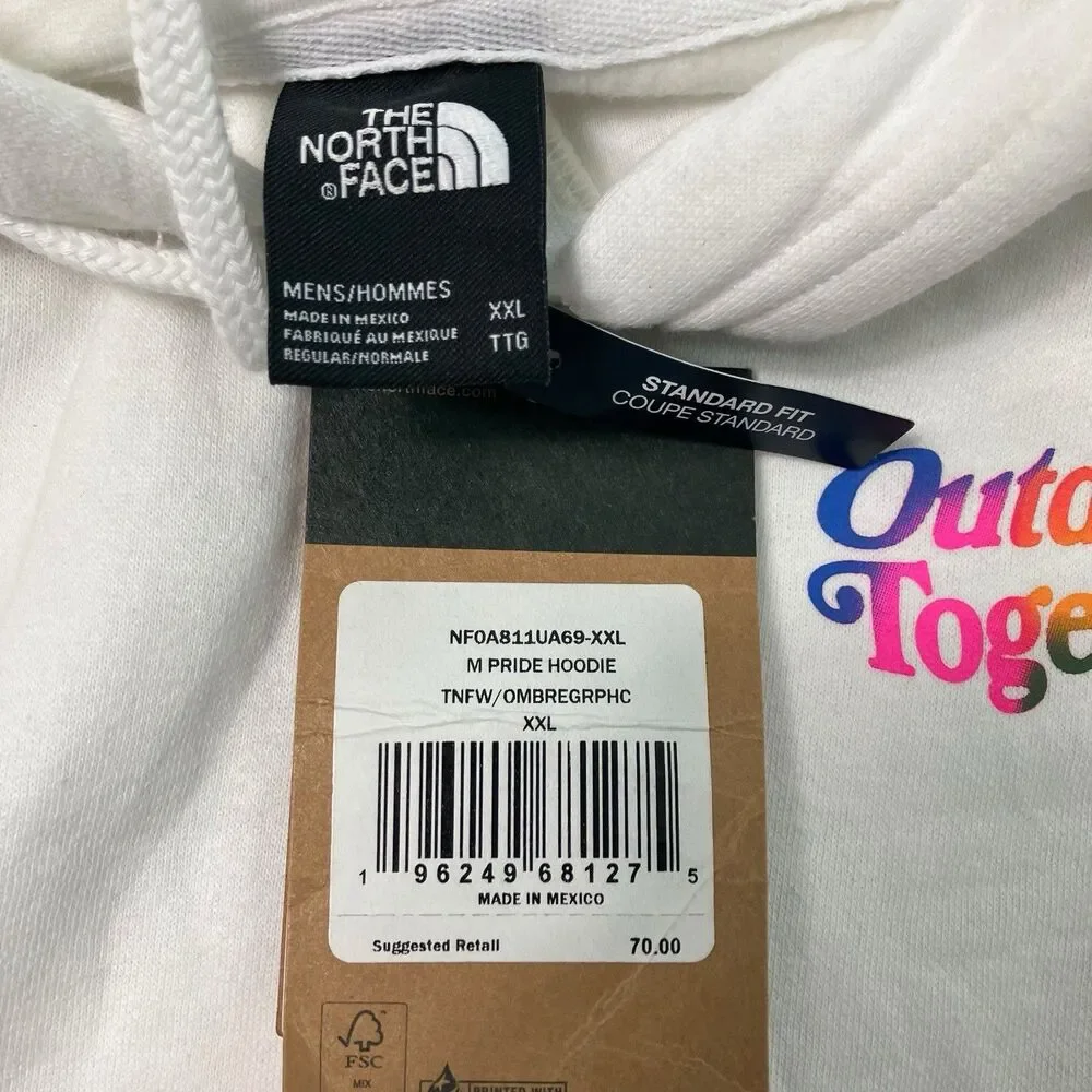 The North Face‎ White Graphic Pullover Outdoors Together Hoodie  *READ*